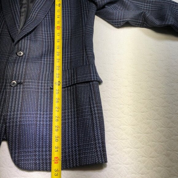 Vintage Austin Reed Mens Blazer Sport Coat 2 Button Blue Grey Tweed Size 42L - Picture 8 of 13